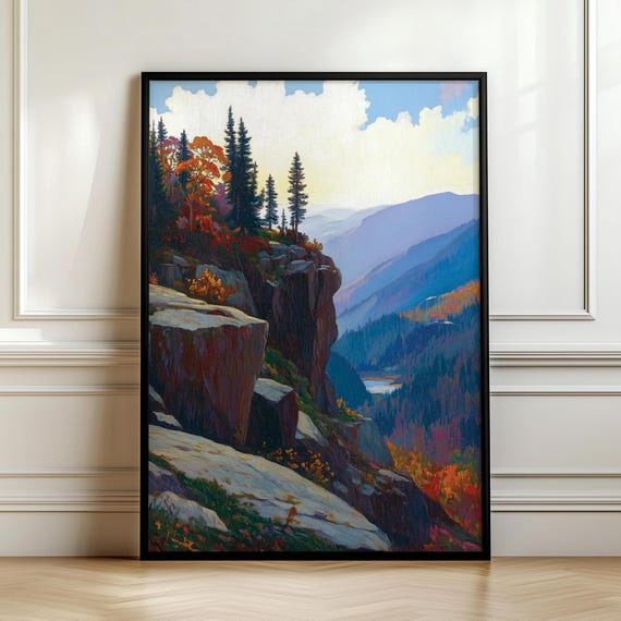 Rugged Mountain Wall Hanging Masculine Wall Art Art Alpha Male Guy Apartment Decor Over Bed Wall Art