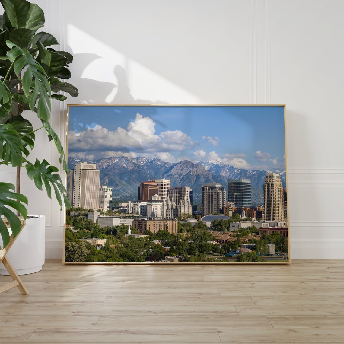 Salt Lake City Utah Downtown Wasatch Mountains Snow Peak Poster - Image 2