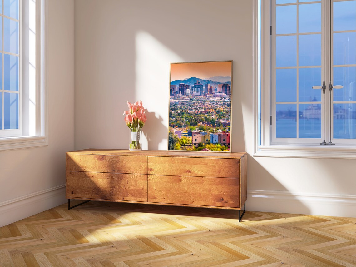 Phoenix Arizona Skyline Dusk Desert Mountain City View Poster - Image 4