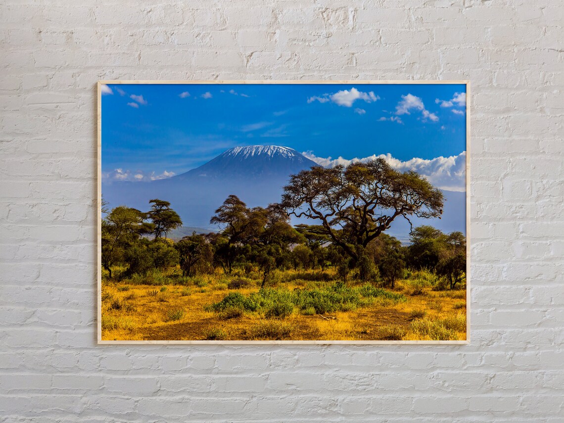 Mount Kilimanjaro Travel Poster, Tanzania Photo Print