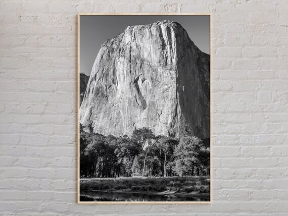 Black And White El Capitan Granite Cliff Yosemite Photography Poster
