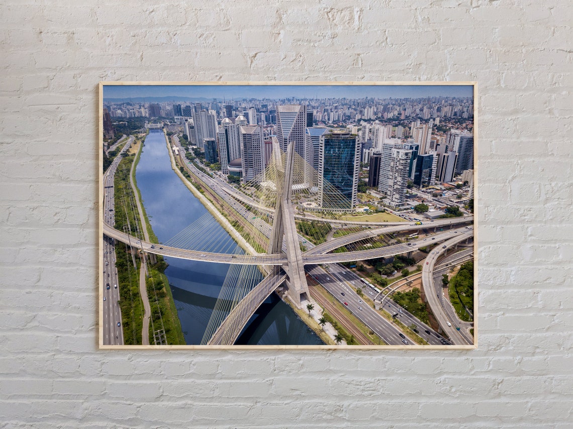 Sao Paulo Brazil Ponte Estaiada Modern Cable Stayed Bridge Poster