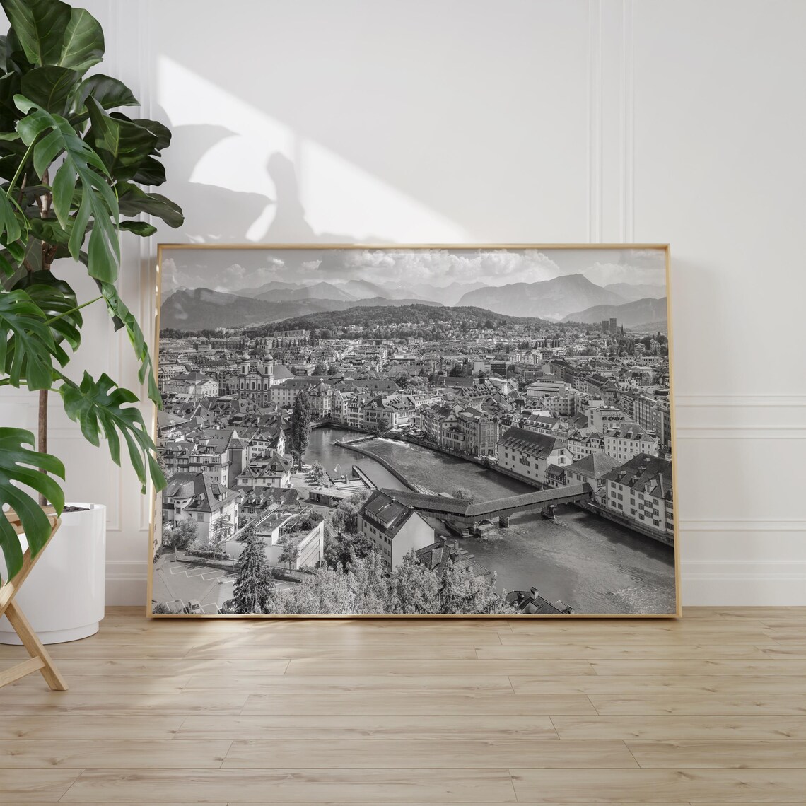 Black And White Switzerland Travel Poster, Europe - Image 2