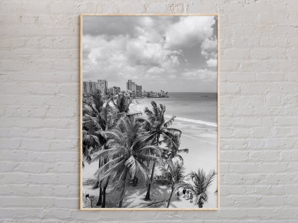 Puerto Rico Black And White Art Print