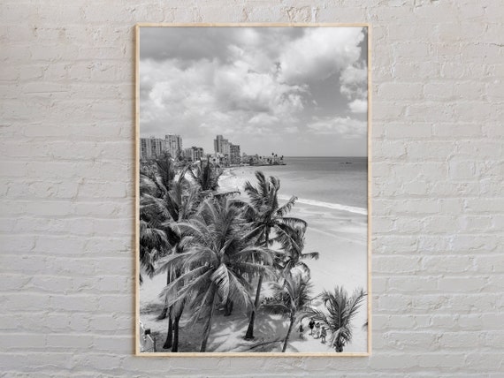 Puerto Rico Black And White Art Print