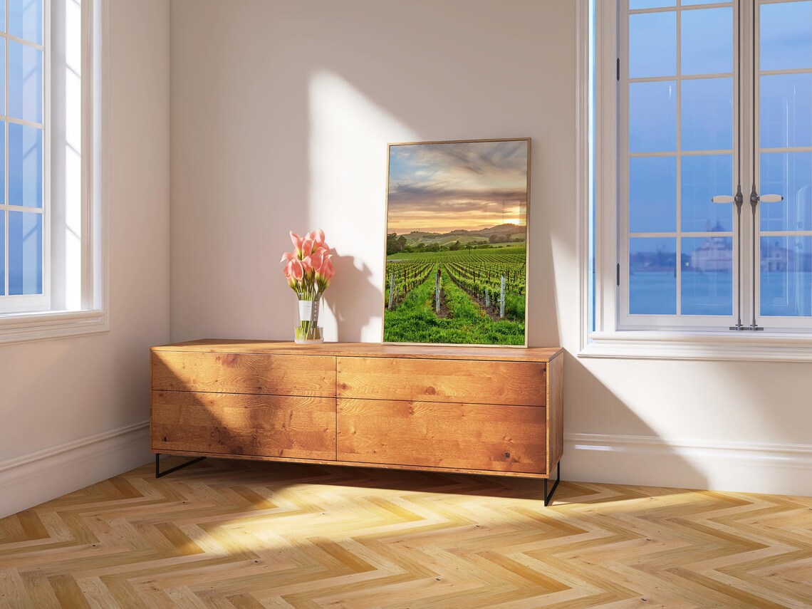 Napa Valley California Vineyard Rows At Golden Hour Sunset Poster - Image 4