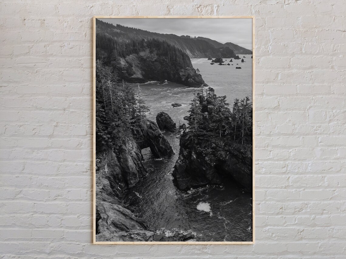 Black And White Oregon Travel Poster, Wall Art