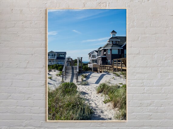 The Hamptons Beach Dunes Boardwalk Seaside Houses Photo Poster