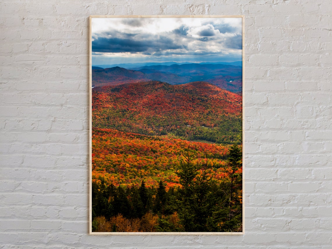 Adirondack Mountains Fall Foliage Overlook New York Landscape Poster