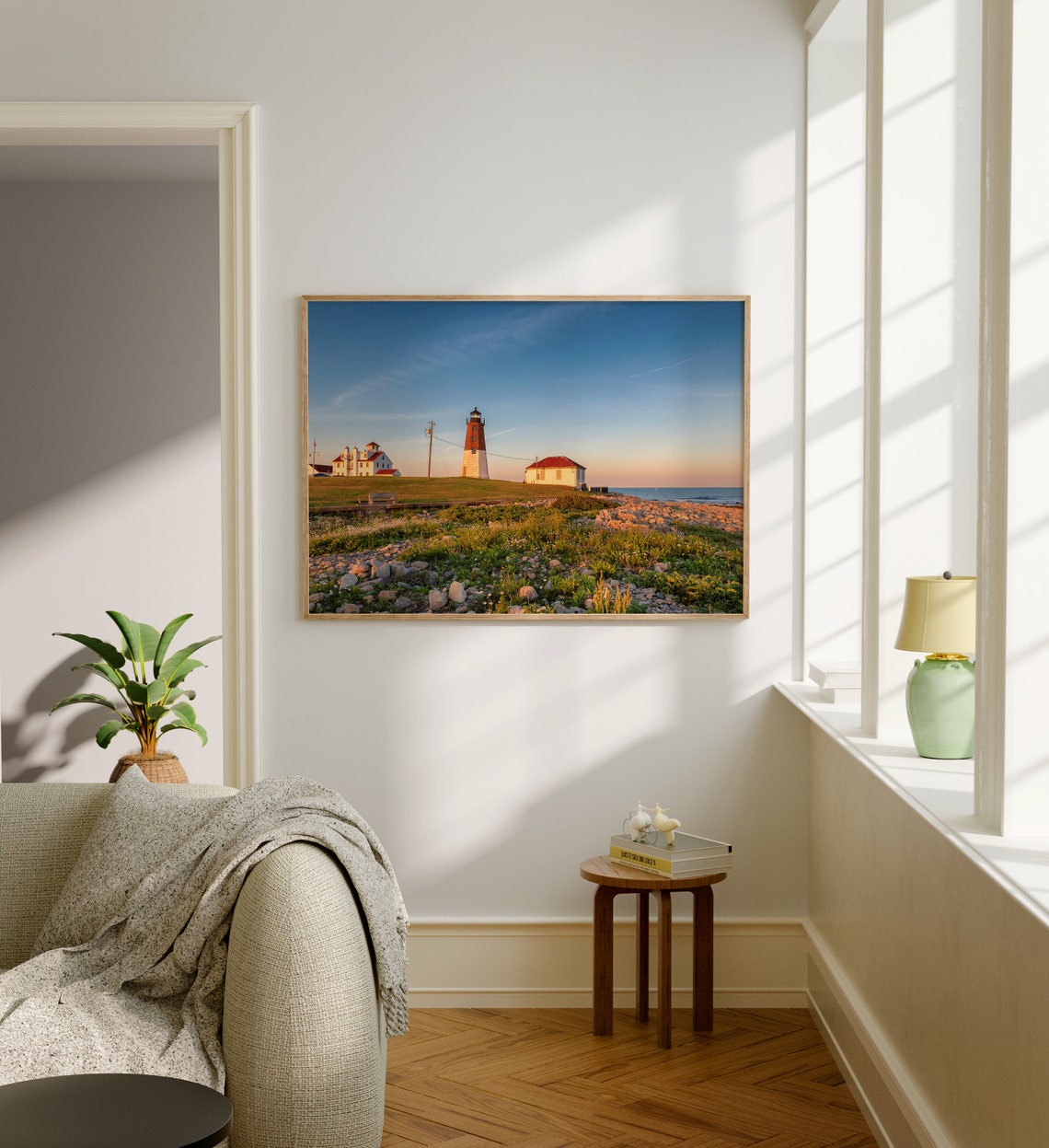 Narragansett Rhode Island Point Judith Lighthouse Sunset Shore Poster - Image 5