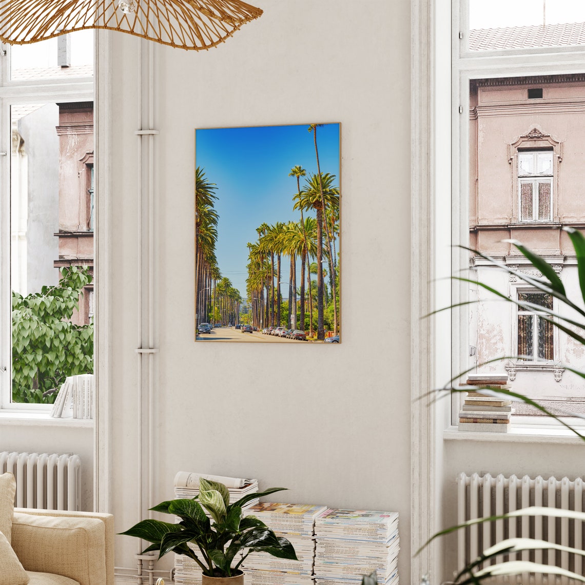 Los Angeles California Iconic Sunny Palm Tree Lined Avenue Poster - Image 3