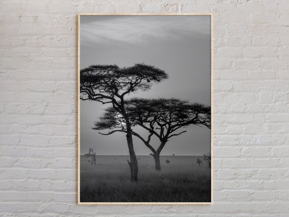 Black And White Tanzania Print Wall Art Poster Photo Decor Africa