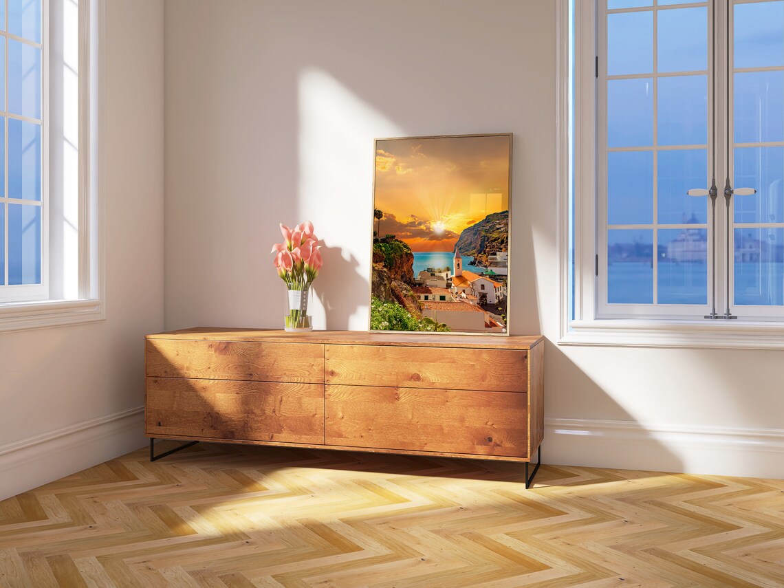Portugal Coastal Village Sunset Church Sea Cliffs Ocean Poster - Image 4