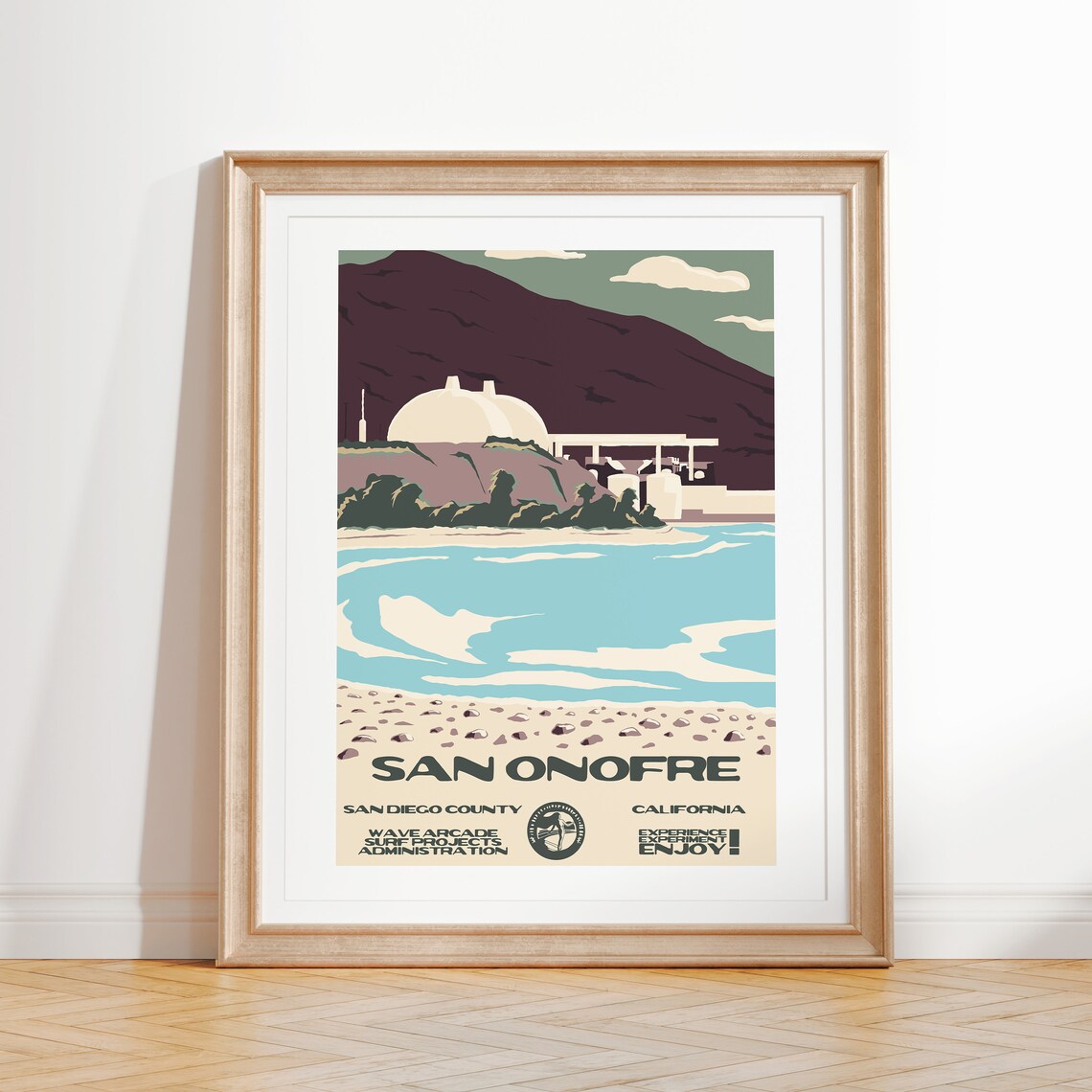 San Onofre Vintage National Parks Surf Poster