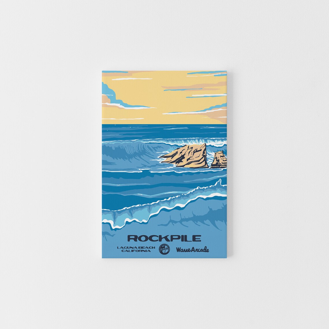 Rockpile Laguna Beach Ca Print National Parks Vintage Style Surf Art Framedunframed Coastal Print