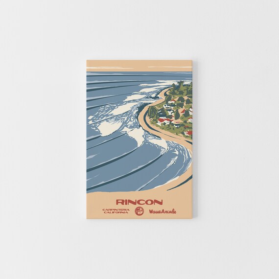 Rincon Carpinteria Ca Print National Parks Vintage Style Surf Art Framedunframed Coastal Print