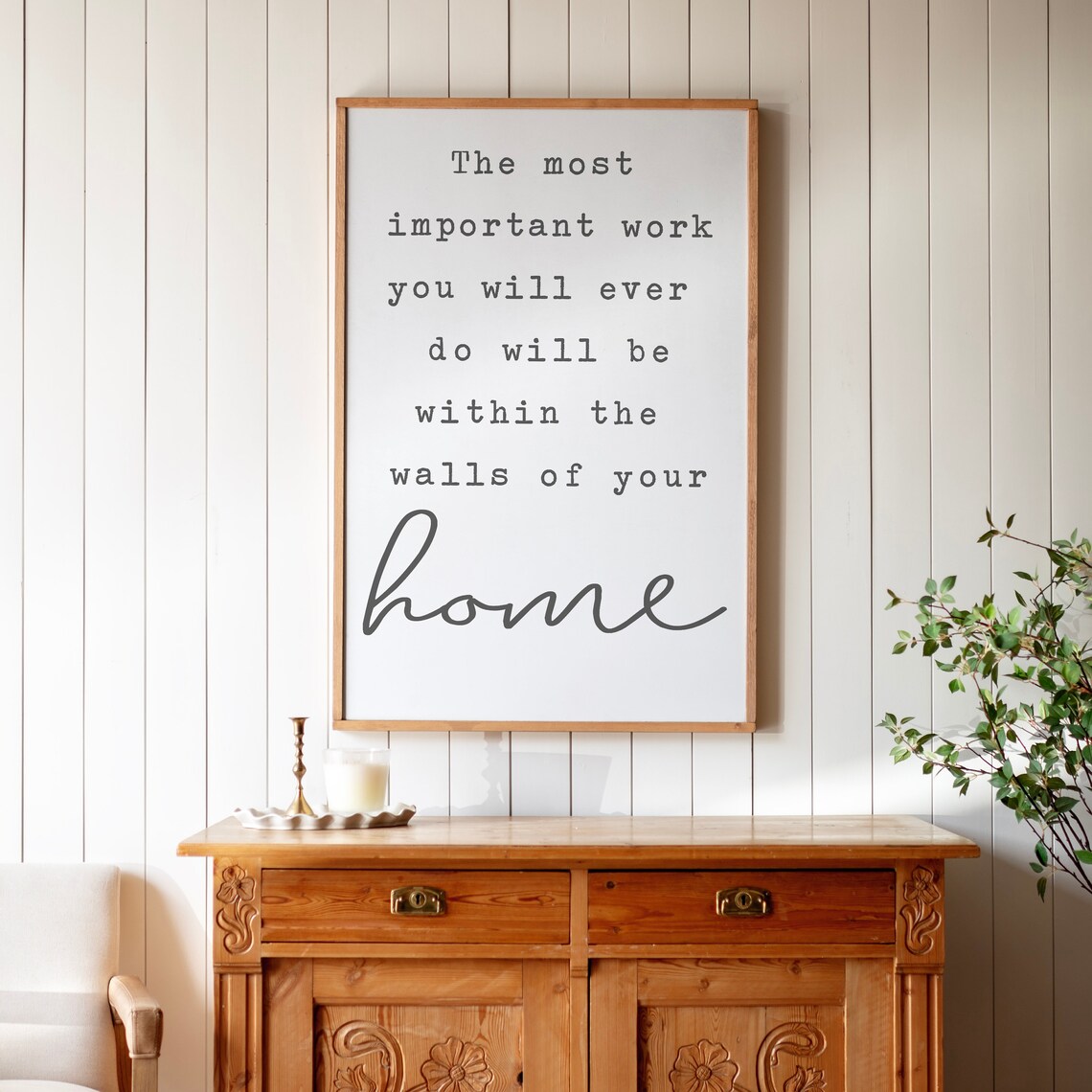 The Most Important Work Wooden Sign, Living Room Decor - Image 2