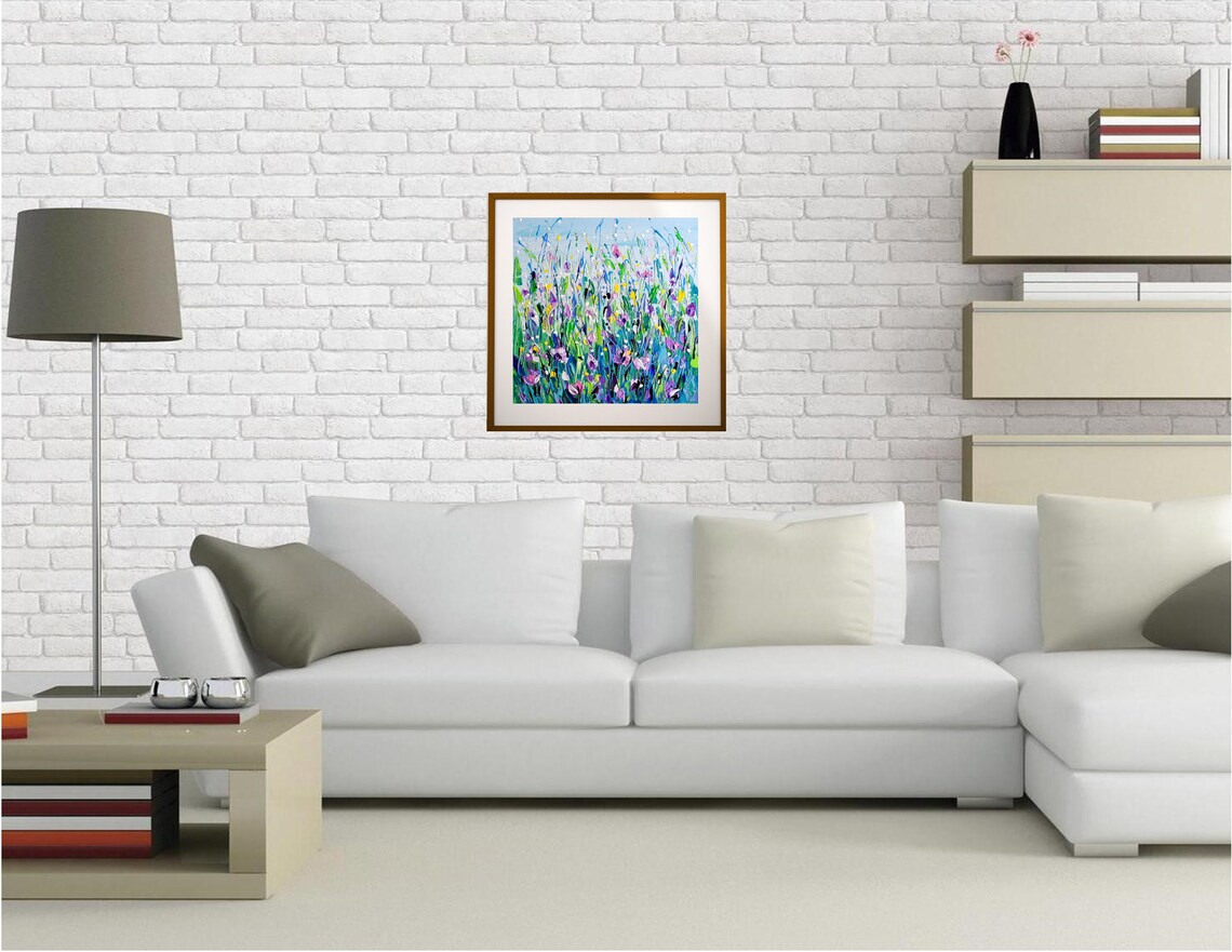 Wildflower Meadow Purple Flowers Wall Art Print - Image 2