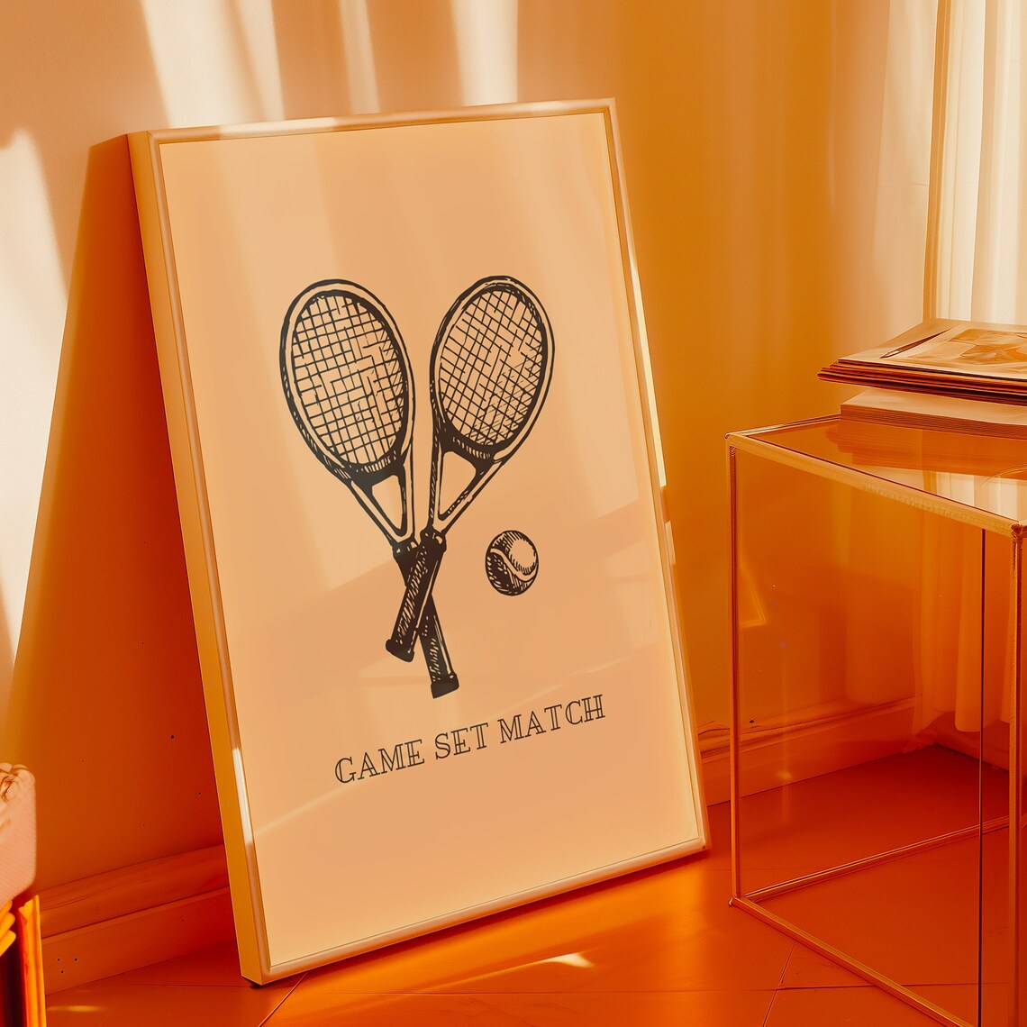 Game Set Match Tennis Poster, Vintage Style - Image 2