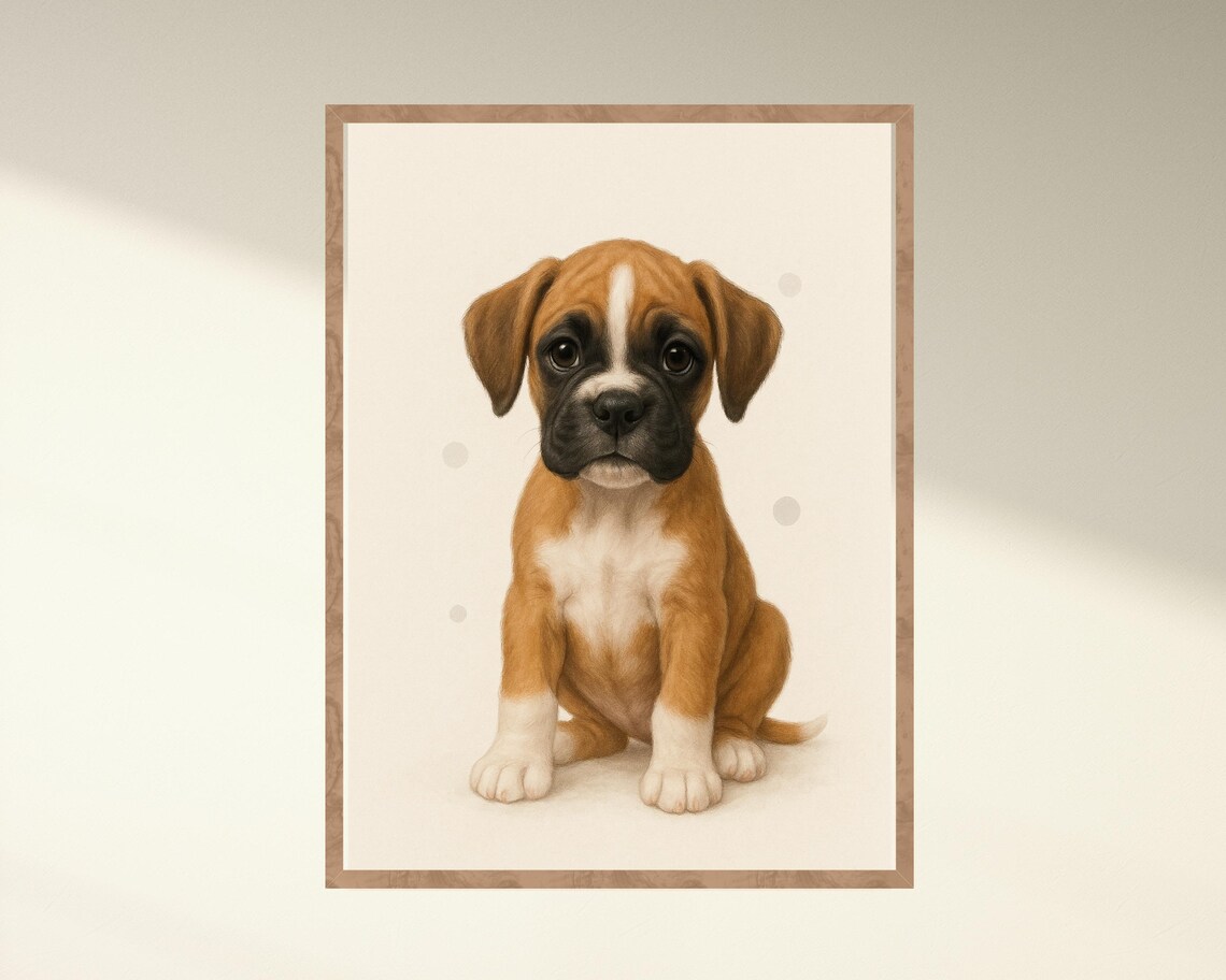 Boxer Dog, Dog Lover Gift Nursery Decor Poster - Image 4