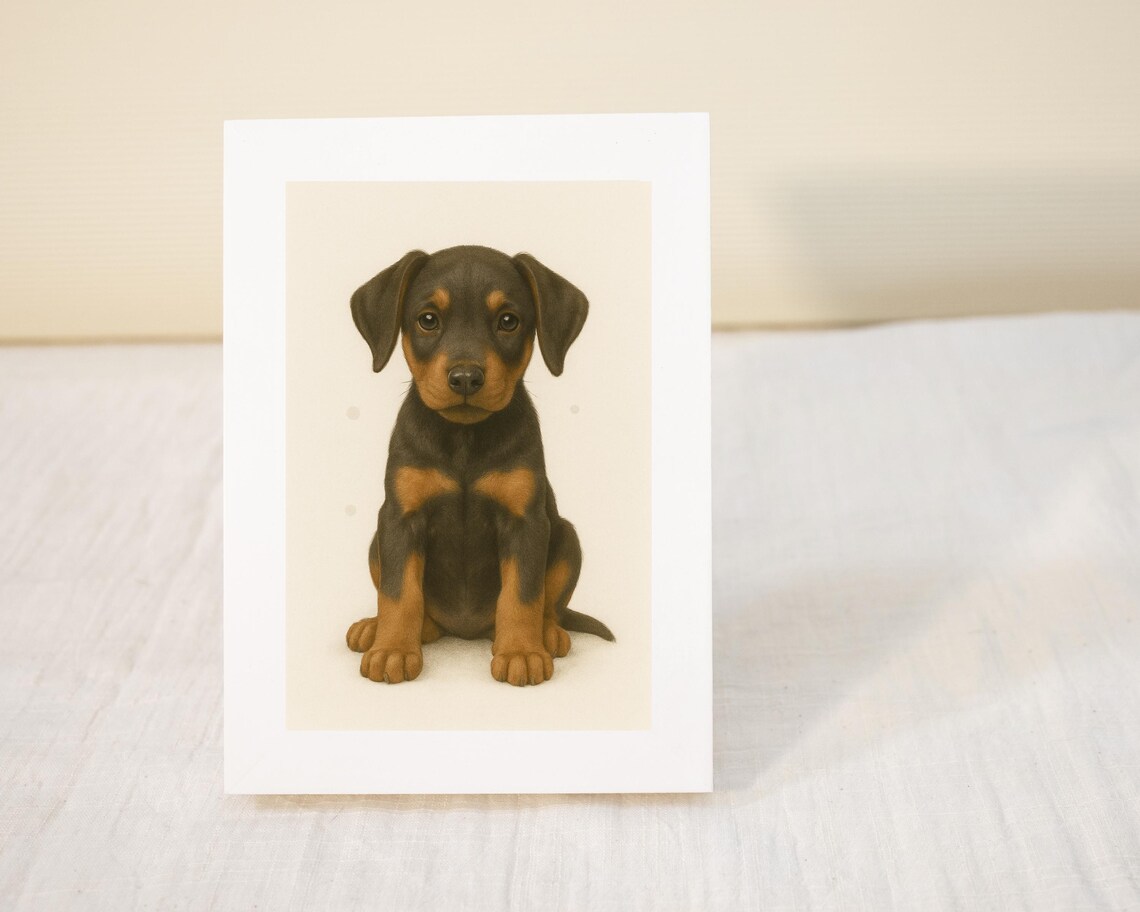 Doberman Puppy Nursery Decor, Cute Dog Lover Gift - Image 3