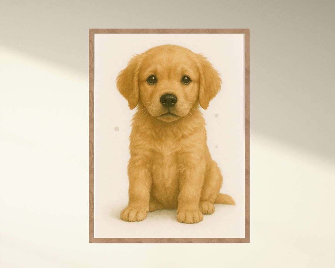 Golden Retriever Poster, Cute Dog Art for Nursery - Image 4