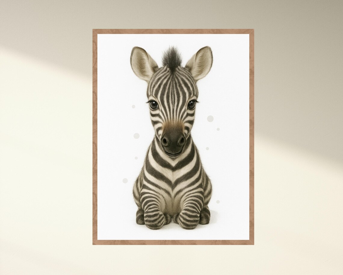 Zebra Nursery Safari Animal Poster, Kids Room Decor - Image 4