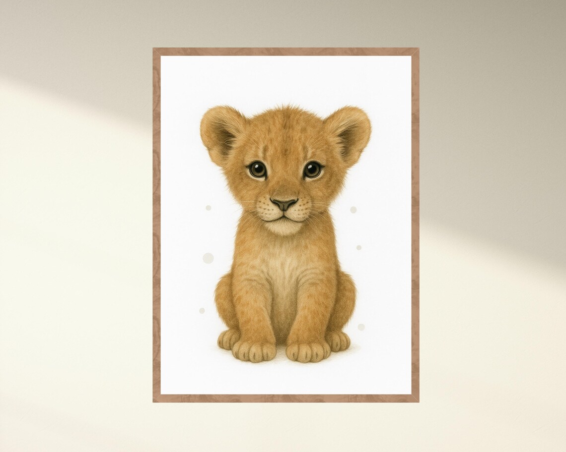 Lion Nursery Art Print, Safari Animal Decor - Image 4