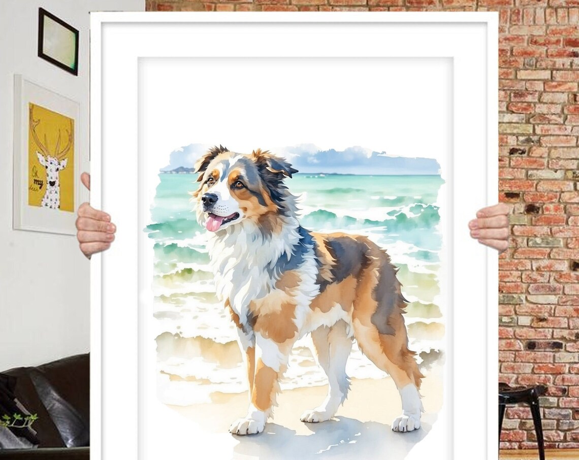 Custom Dog Painting on the Beach, Pet Portrait - Image 3