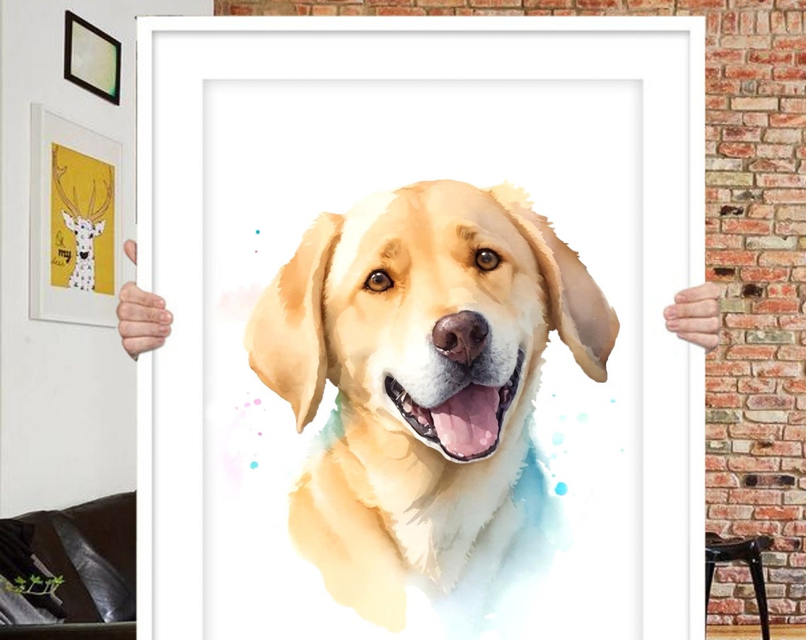 Custom Pet Portrait Watercolor, Dog Memorial Gift