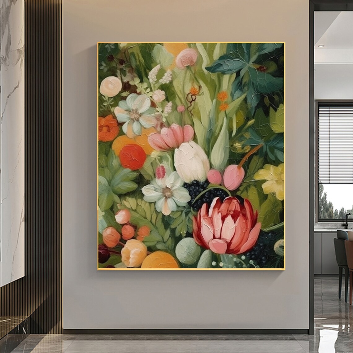 Abstract Green Flowers, Modern Floral Wall Art Print - Image 6