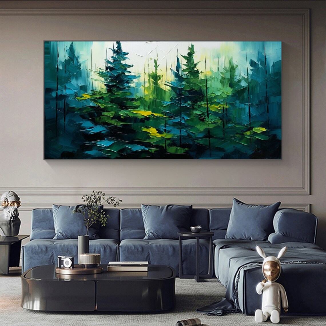 Abstract Forest Oil Painting, Minimalist Wall Art - Image 3