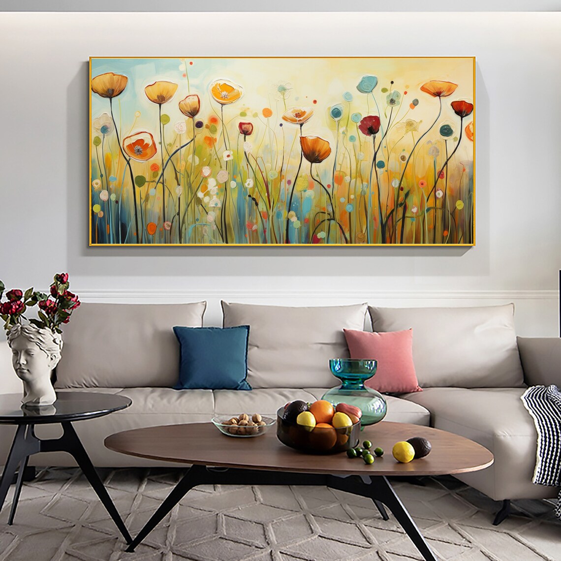 Abstract Poppy Flower Oil Painting, Custom Art Print - Image 4