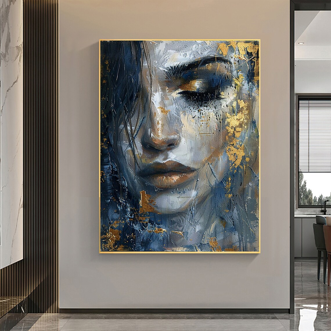 Custom Abstract Girl Face Oil Painting, Bedroom Art Print - Image 7