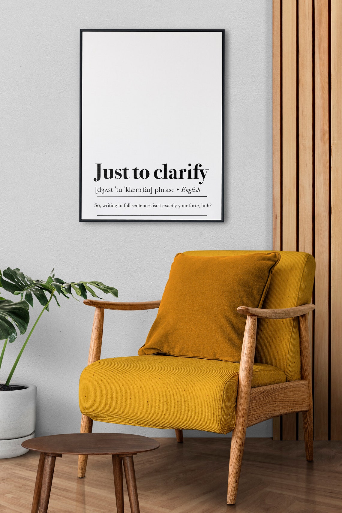 Just To Clarify Definition Print Home Office Wall Art Funny Wall Art Funny Office Decor Office Print Art - Image 2