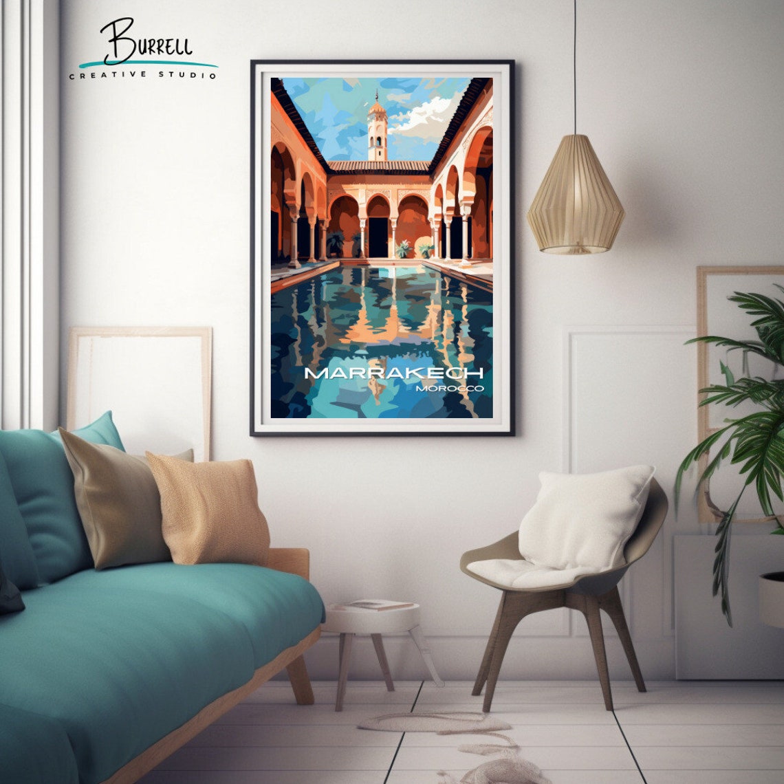 Marrakech Morocco Architecture Travel Poster Wall Art Poster Print - Image 3
