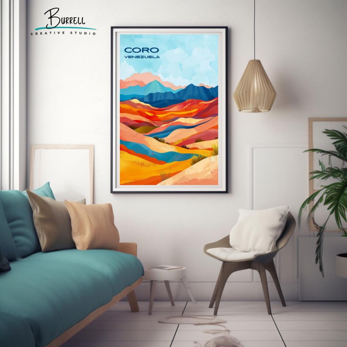 Coro Venezuela Dunes Desert National Park Colorful Travel Poster - Image 3