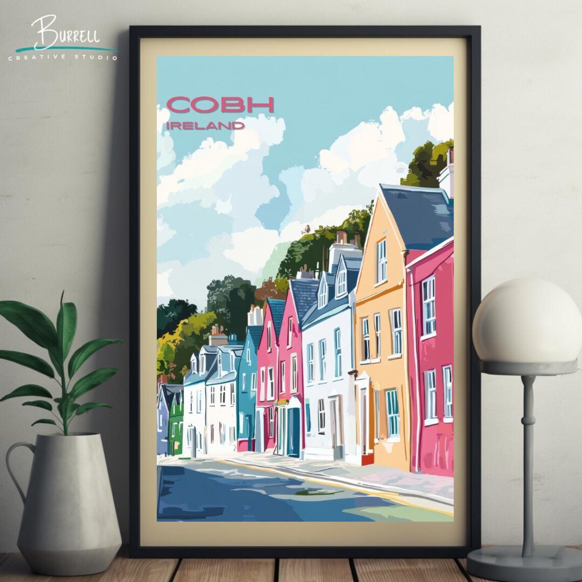 Cobh Ireland Deck of Cards Colorful Houses Hill Street Poster - Image 5