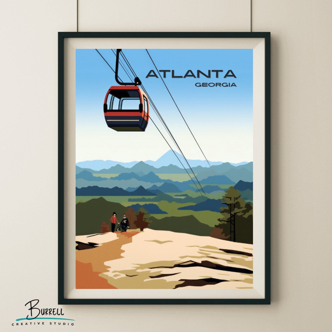 Atlanta Georgia Stone Mountain Gondola Scenic Park Travel Poster - Image 4