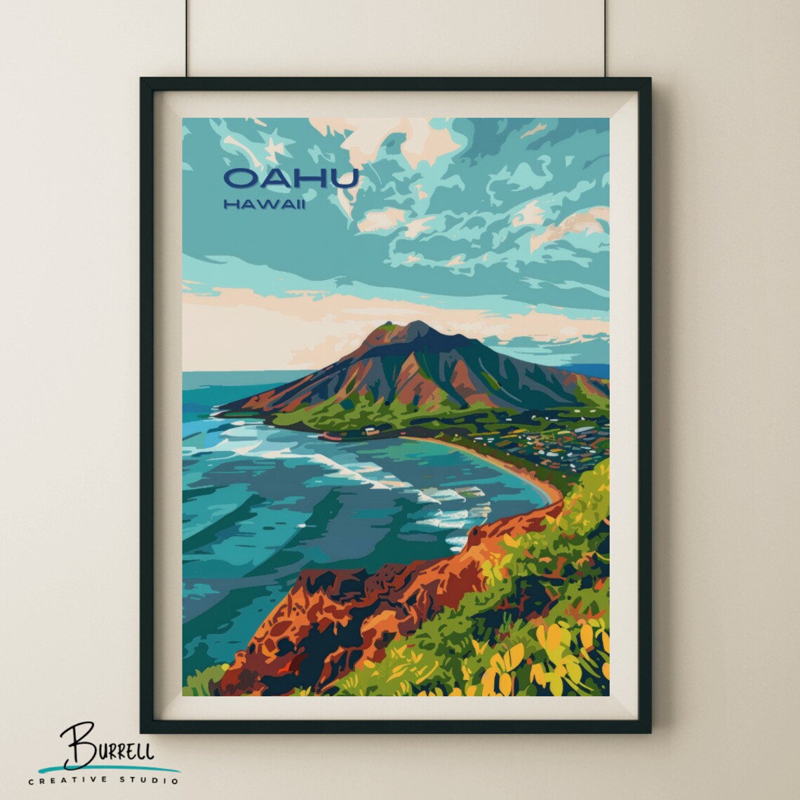 Oahu Hawaii Koko Crater Volcanic Headland Coastal View Poster
