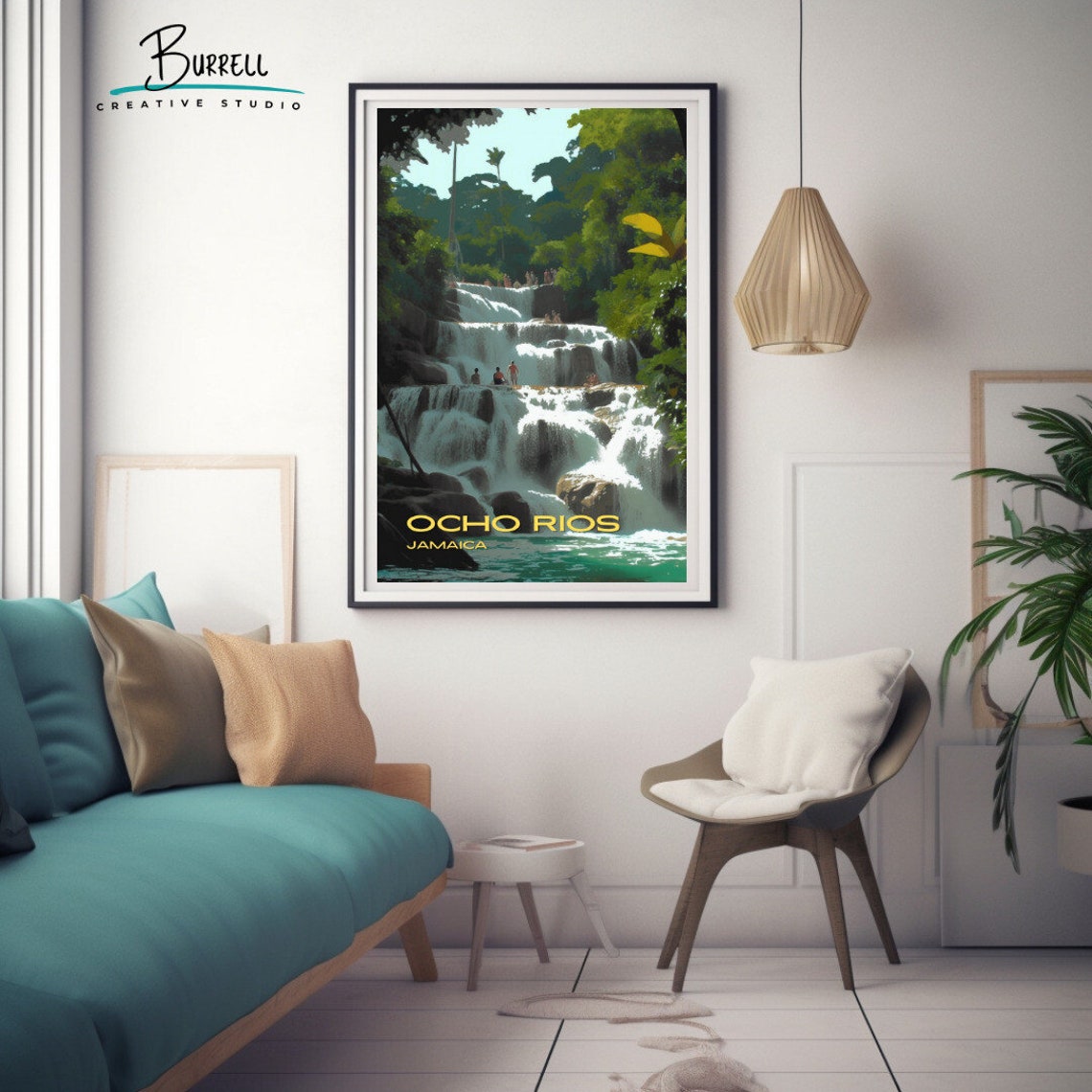 Ocho Rios Jamaica Dunns River Falls Tiered Cascade Jungle Poster - Image 3