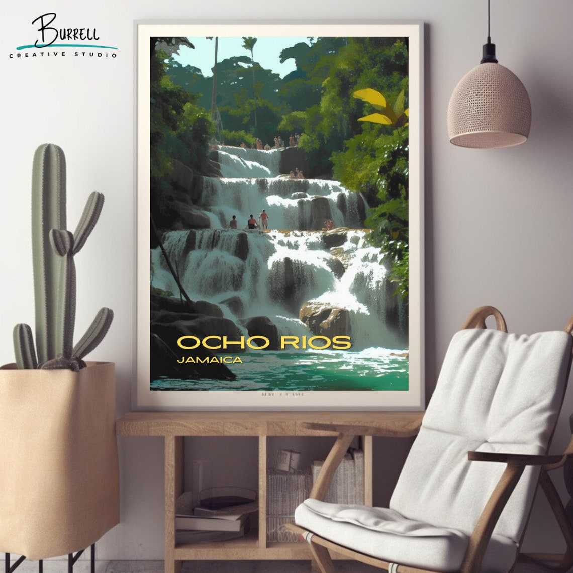 Ocho Rios Jamaica Dunns River Falls Travel Poster Wall Art Poster Print - Image 2