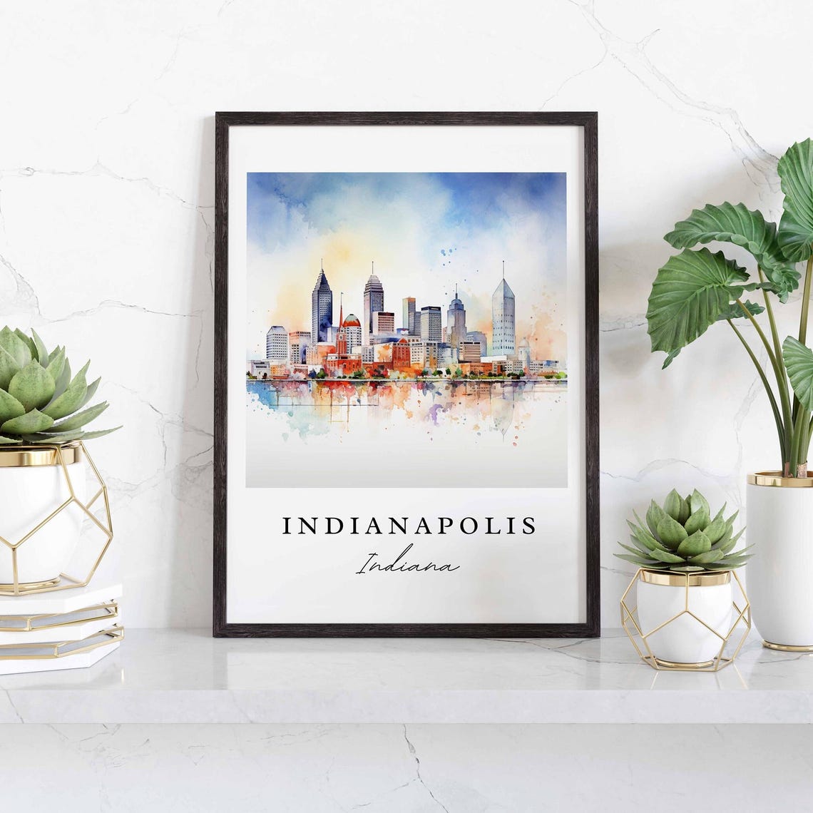 Indianapolis Cityscape Poster, Personalized Wall Art - Image 2