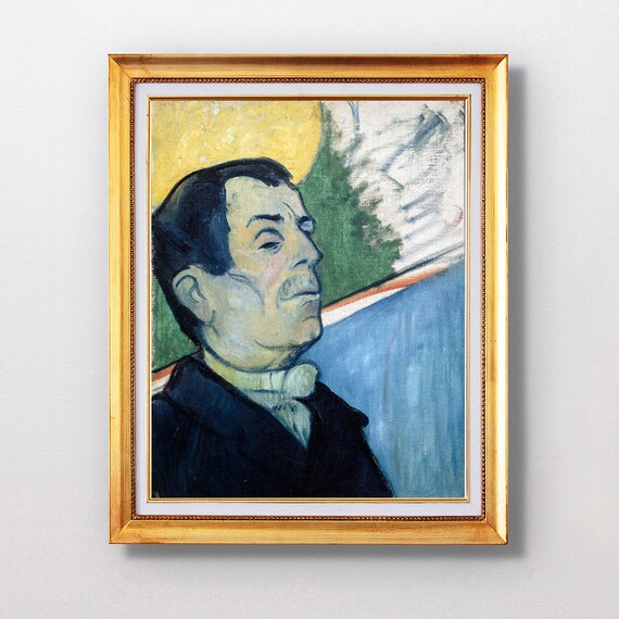 Paul Gauguin Portrait of a Man Golden Halo Expressive Post Impressionist Poster