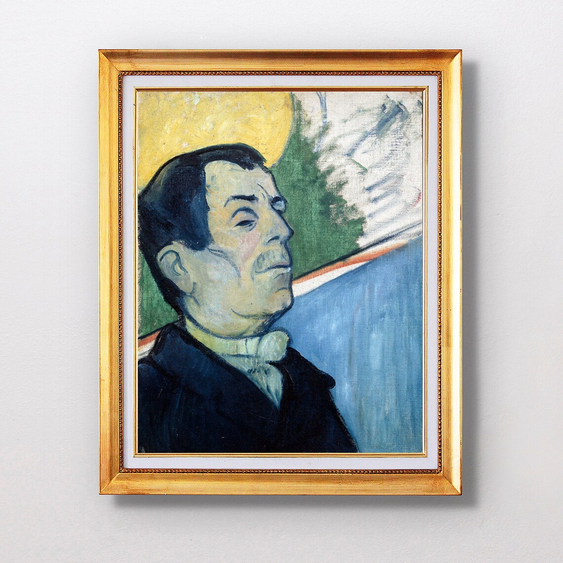 Paul Gauguin Portrait of a Man Golden Halo Expressive Post Impressionist Poster