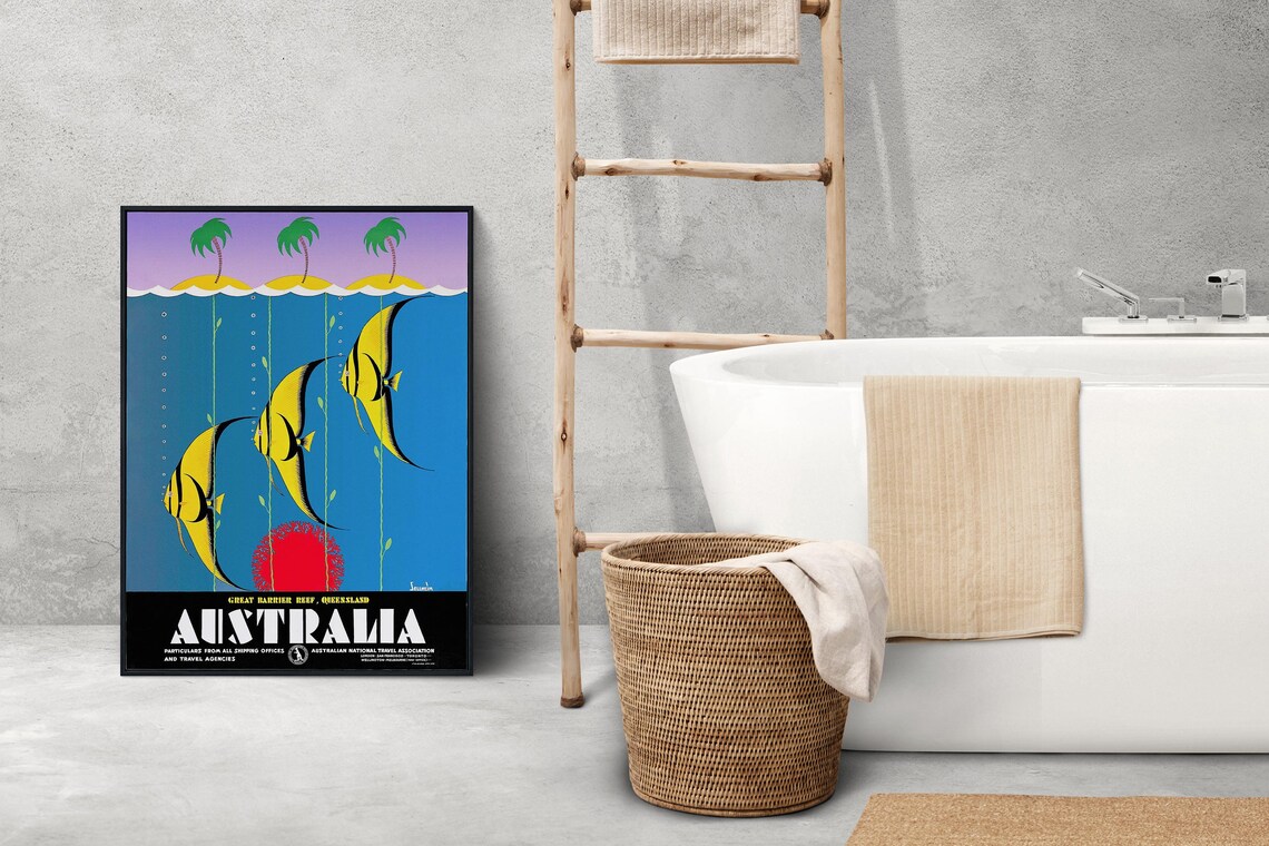 Australia Great Barrier Reef Queensland Vintage Travel Poster - Image 3