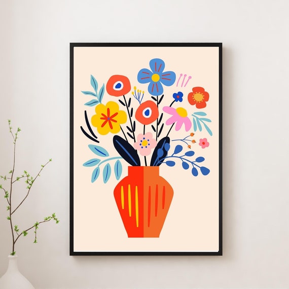 Maximalist Poster Unframed Eclectic Abstract Wall Art Colorful Bold Decor For Living Room Unique Modern Artwork Statement Home Decor