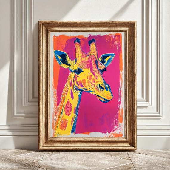 Matisse Inspired Giraffe Art Print, Animal Wall Art