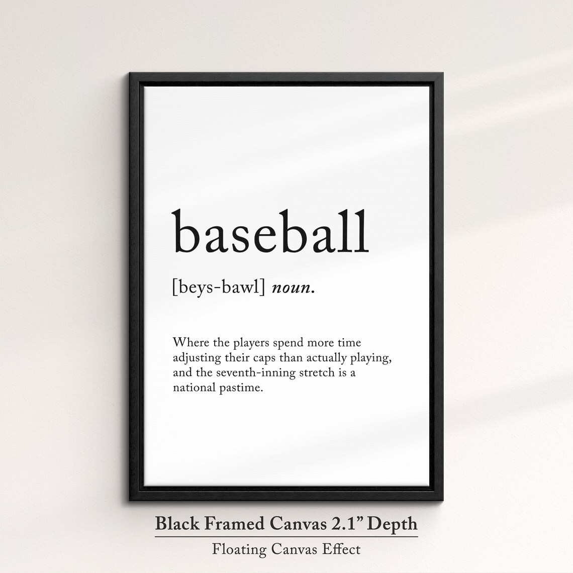 Baseball Definition Dictionary Funny Sports Quote Minimalist Framed Print Framed Wall Art Poster Home Decor Interior Baseball Gift - Image 2