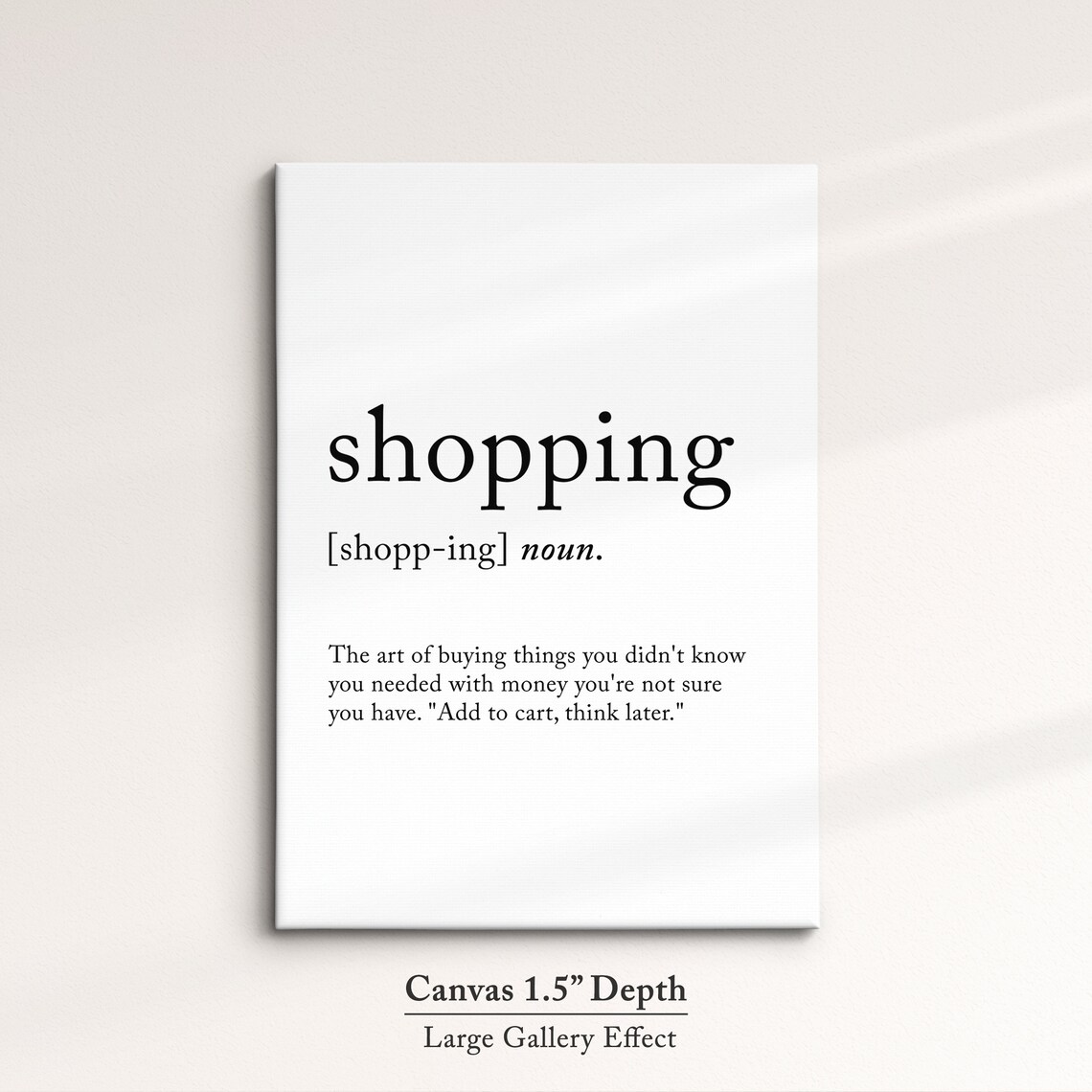 Shopping Minimalist Definition Quote Word Art Framed Print Framed Female Wall Art Lady Poster Feminine Home Decor Gifts For Her - Image 2